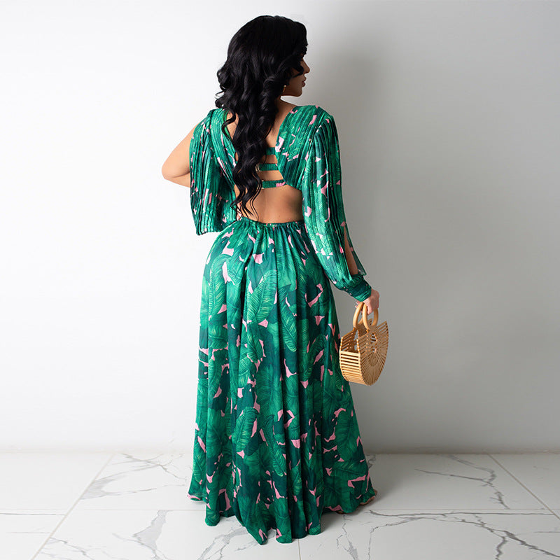 Plus Size Sexy Backless Bodysuit Dress